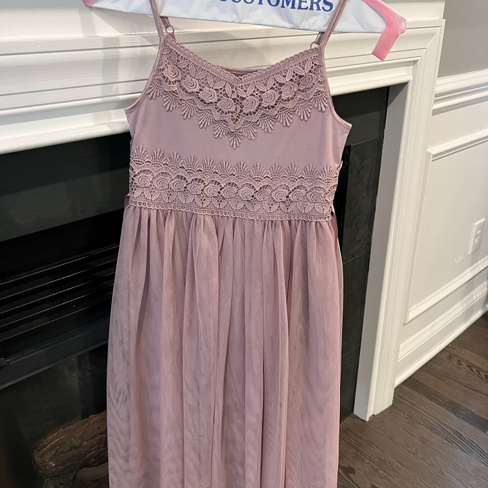 Elegant Pink Lace Kids Dress